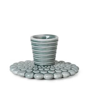 Dottir Nordic Design Pipanella candlestick bubble lines Blue Grey  Candle Holder